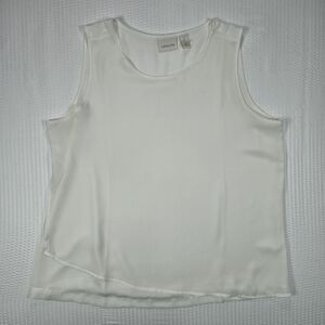Chico's White Sleeveless Blouse Size 2 Flowy Tank Top